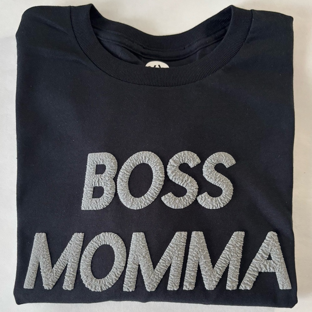 Boss Momma Black Shirt (Puff lettering)